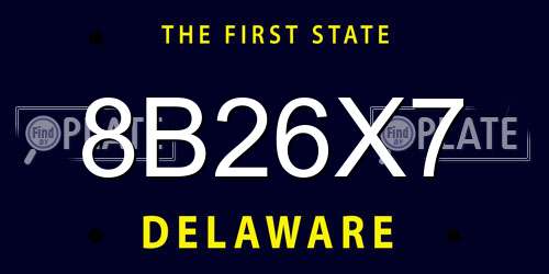 8B26X7 Delaware License Plate