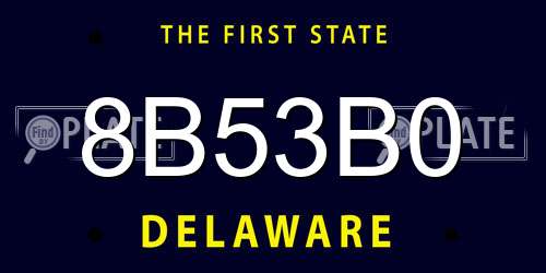 8B53B0 Delaware License Plate