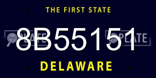 8B55151 Delaware License Plate
