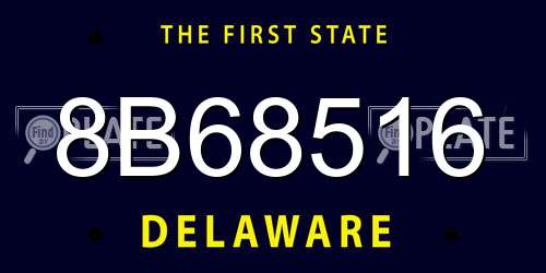 8B68516 Delaware License Plate