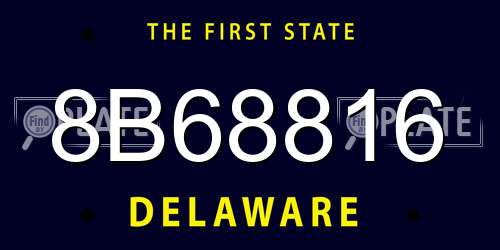 8B68816 Delaware License Plate