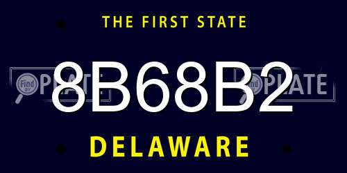 8B68B2 Delaware License Plate