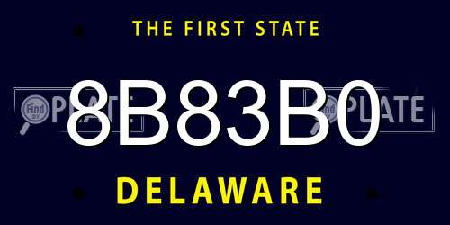 8B83B0 Delaware License Plate
