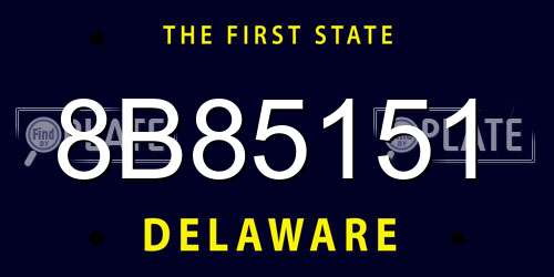 8B85151 Delaware License Plate
