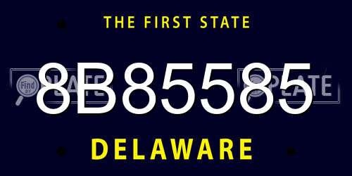 8B85585 Delaware License Plate