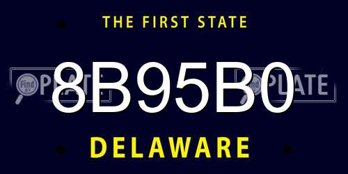 8B95B0 Delaware License Plate