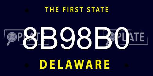 8B98B0 Delaware License Plate