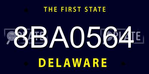 8BA0564 Delaware License Plate