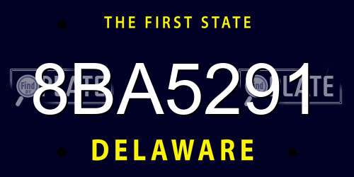 8BA5291 Delaware License Plate