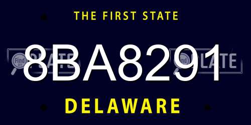 8BA8291 Delaware License Plate