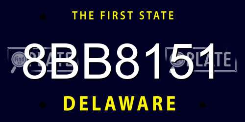 8BB8151 Delaware License Plate