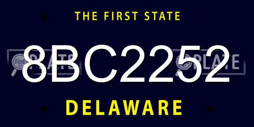 8BC2252 Delaware License Plate