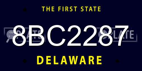 8BC2287 Delaware License Plate