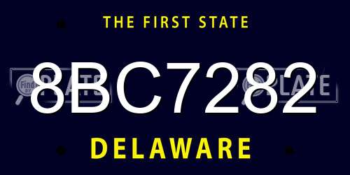 8BC7282 Delaware License Plate