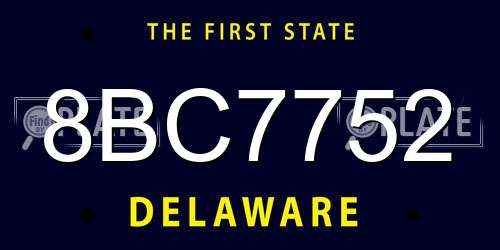 8BC7752 Delaware License Plate