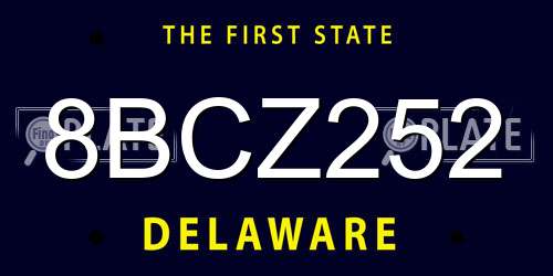 8BCZ252 Delaware License Plate