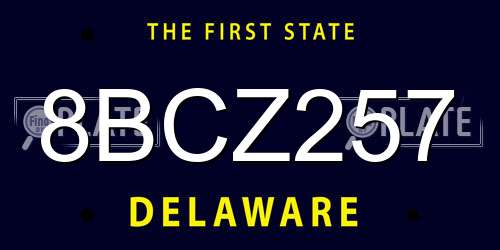 8BCZ257 Delaware License Plate