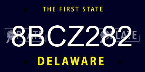 8BCZ282 Delaware License Plate