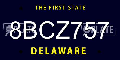 8BCZ757 Delaware License Plate