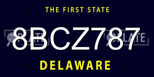 8BCZ787 Delaware License Plate