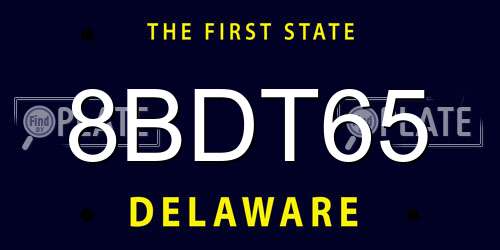 8BDT65 Delaware License Plate