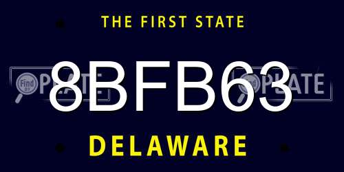 8BFB63 Delaware License Plate