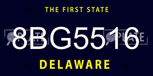 8BG5516 Delaware License Plate