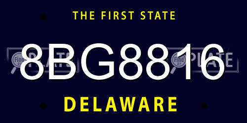 8BG8816 Delaware License Plate