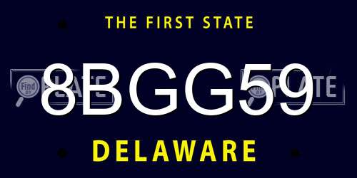 8BGG59 Delaware License Plate