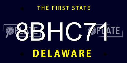 8BHC71 Delaware License Plate