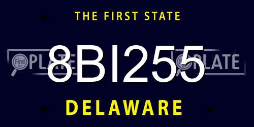8BI255 Delaware License Plate