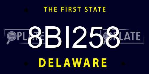 8BI258 Delaware License Plate