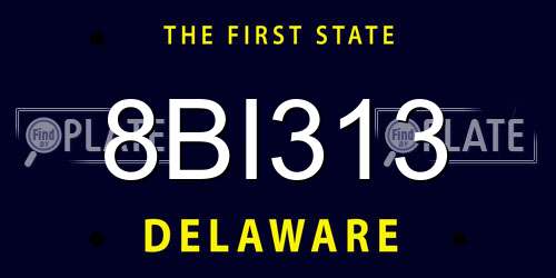 8BI313 Delaware License Plate