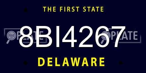 8BI4267 Delaware License Plate