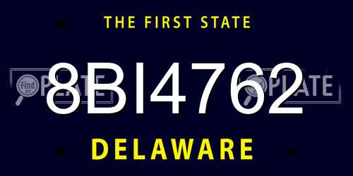 8BI4762 Delaware License Plate
