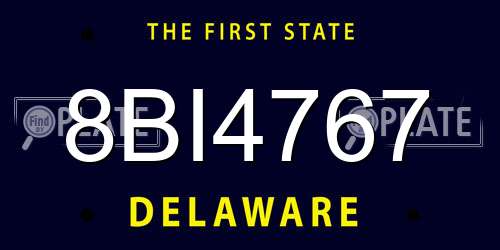 8BI4767 Delaware License Plate