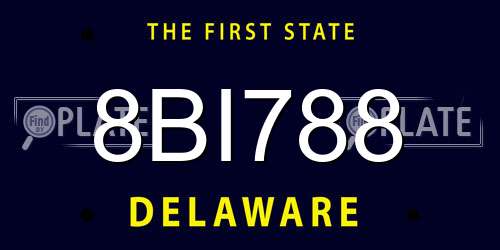 8BI788 Delaware License Plate