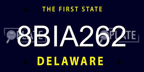8BIA262 Delaware License Plate