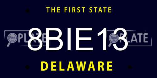 8BIE13 Delaware License Plate