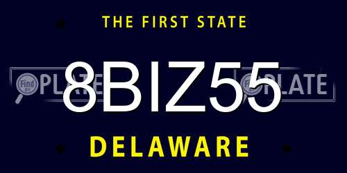 8BIZ55 Delaware License Plate