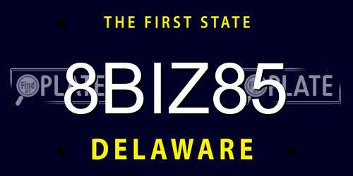 8BIZ85 Delaware License Plate