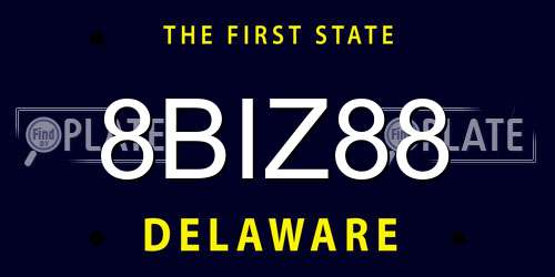 8BIZ88 Delaware License Plate