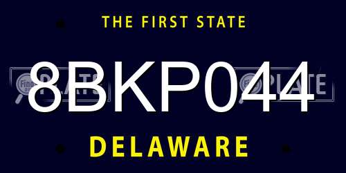 8BKP044 Delaware License Plate
