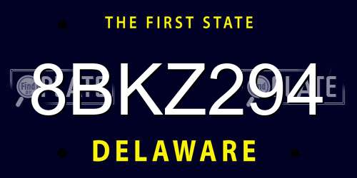 8BKZ294 Delaware License Plate