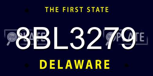 8BL3279 Delaware License Plate