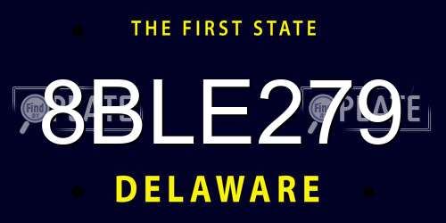 8BLE279 Delaware License Plate