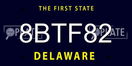 8BTF82 Delaware License Plate