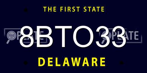 8BTO33 Delaware License Plate