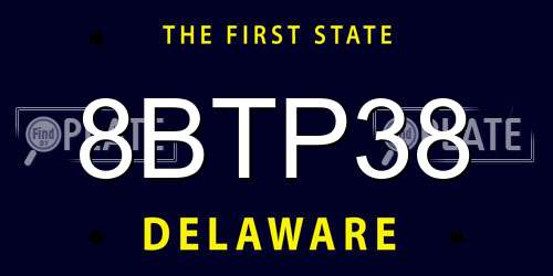 8BTP38 Delaware License Plate