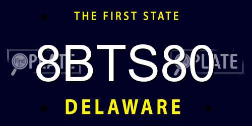8BTS80 Delaware License Plate